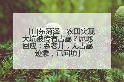 山东菏泽一农田突现大坑被传有古墓？属地回应：系老井，无古墓迹象，已回填